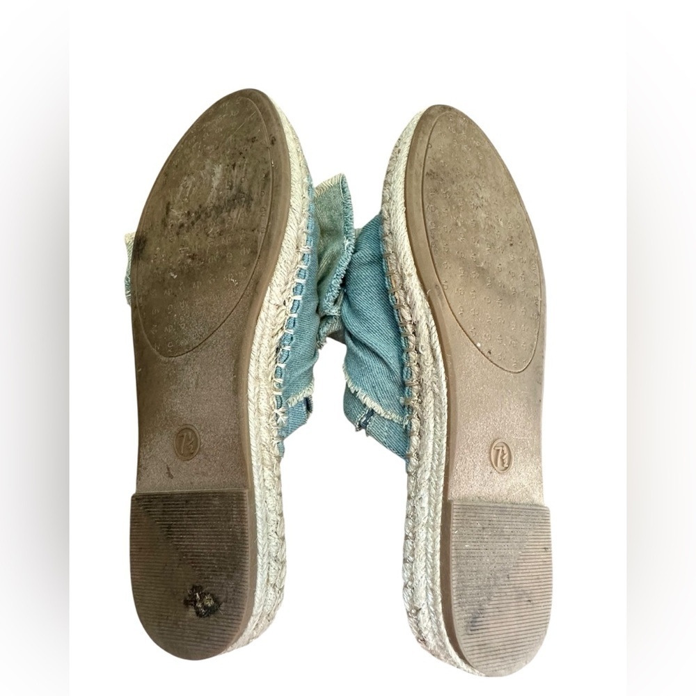 Dolce Vita DV Blue Denim Knotted Bow Espadrille Slide Slip On Women's Size 7.5‌ - Picture 5 of 10